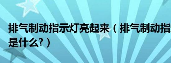 排气制动指示灯亮起来（排气制动指示灯亮了是什么?）