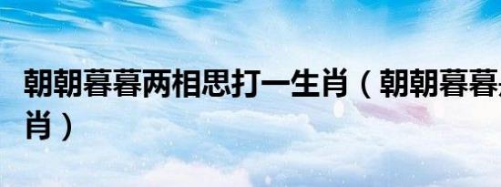 朝朝暮暮两相思打一生肖（朝朝暮暮是什么生肖）