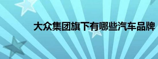 大众集团旗下有哪些汽车品牌