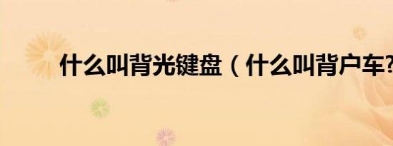 什么叫背光键盘（什么叫背户车?）