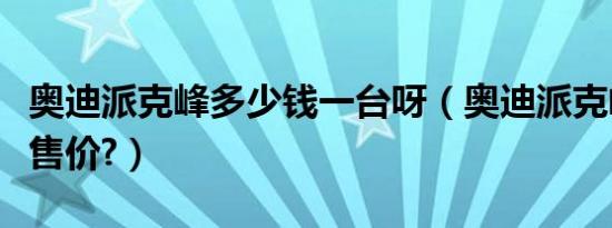 奥迪派克峰多少钱一台呀（奥迪派克峰多少钱售价?）