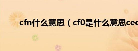 cfn什么意思（cf0是什么意思ceo）