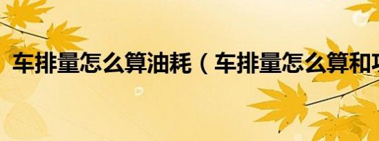 车排量怎么算油耗（车排量怎么算和功率?）