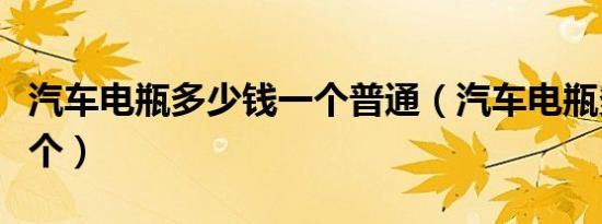 汽车电瓶多少钱一个普通（汽车电瓶多少钱一个）