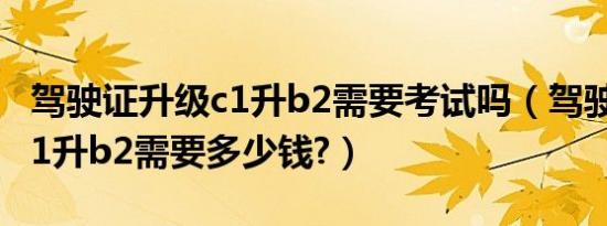 驾驶证升级c1升b2需要考试吗（驾驶证升级c1升b2需要多少钱?）