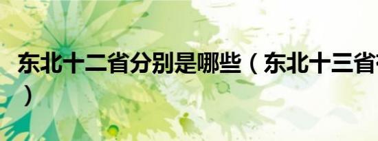 东北十二省分别是哪些（东北十三省有哪些省）