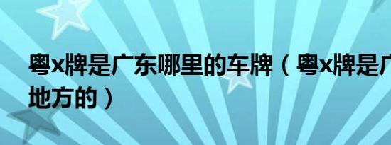 粤x牌是广东哪里的车牌（粤x牌是广东什么地方的）