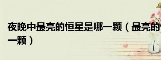 夜晚中最亮的恒星是哪一颗（最亮的恒星是哪一颗）