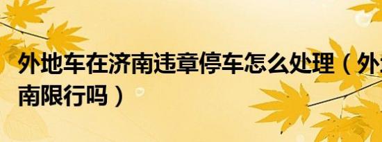 外地车在济南违章停车怎么处理（外地车在济南限行吗）
