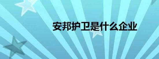 安邦护卫是什么企业