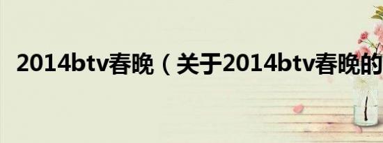 2014btv春晚（关于2014btv春晚的介绍）