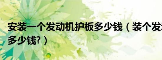 安装一个发动机护板多少钱（装个发动机护板多少钱?）