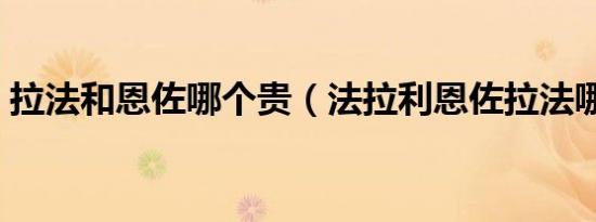 拉法和恩佐哪个贵（法拉利恩佐拉法哪个贵）