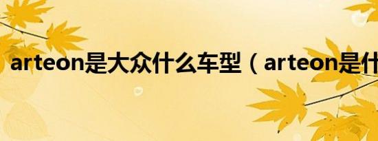arteon是大众什么车型（arteon是什么车）