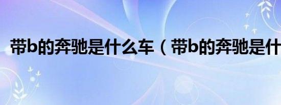 带b的奔驰是什么车（带b的奔驰是什么车）