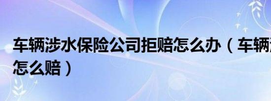 车辆涉水保险公司拒赔怎么办（车辆涉水保险怎么赔）