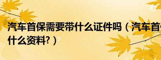 汽车首保需要带什么证件吗（汽车首保需要带什么资料?）