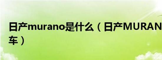 日产murano是什么（日产MURANO是什么车）