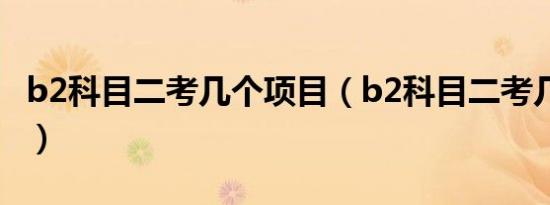 b2科目二考几个项目（b2科目二考几个项目?）