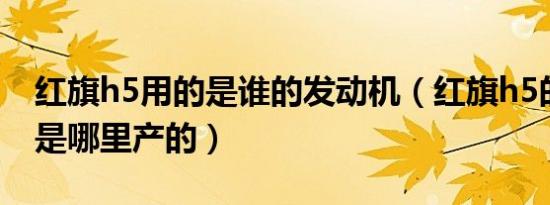 红旗h5用的是谁的发动机（红旗h5的发动机是哪里产的）