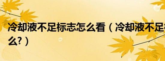 冷却液不足标志怎么看（冷却液不足标志是什么?）