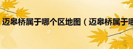 迈皋桥属于哪个区地图（迈皋桥属于哪个区）