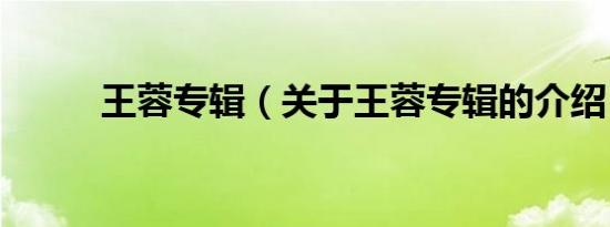 王蓉专辑（关于王蓉专辑的介绍）