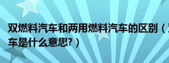 双燃料汽车和两用燃料汽车的区别（双燃料汽车是什么意思?）