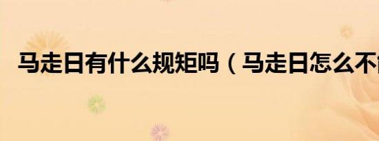 马走日有什么规矩吗（马走日怎么不能走）