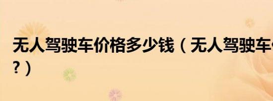 无人驾驶车价格多少钱（无人驾驶车价格多少?）