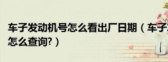 车子发动机号怎么看出厂日期（车子发动机号怎么查询?）