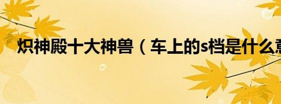 炽神殿十大神兽（车上的s档是什么意思）