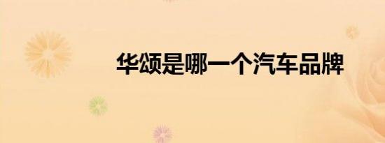 华颂是哪一个汽车品牌