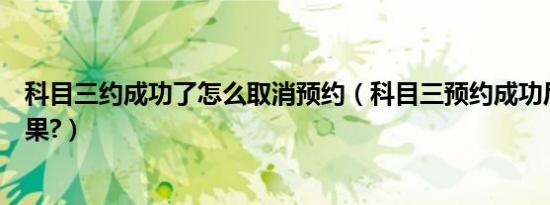 科目三约成功了怎么取消预约（科目三预约成功后取消的后果?）