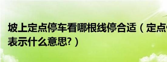 坡上定点停车看哪根线停合适（定点停车各线表示什么意思?）