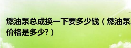 燃油泵总成换一下要多少钱（燃油泵总成更换价格是多少?）