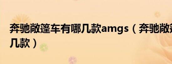 奔驰敞篷车有哪几款amgs（奔驰敞篷车有哪几款）