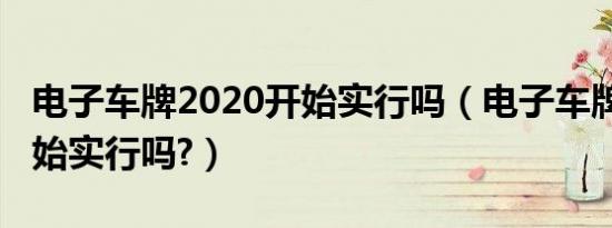 电子车牌2020开始实行吗（电子车牌2020开始实行吗?）