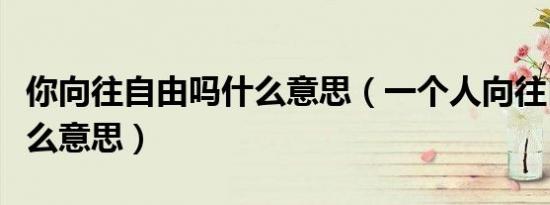 你向往自由吗什么意思（一个人向往自由是什么意思）