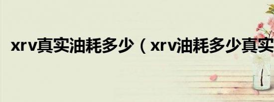 xrv真实油耗多少（xrv油耗多少真实油耗）