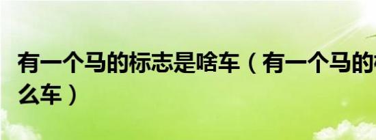 有一个马的标志是啥车（有一个马的标志是什么车）
