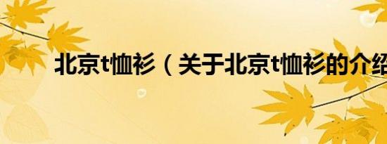北京t恤衫（关于北京t恤衫的介绍）