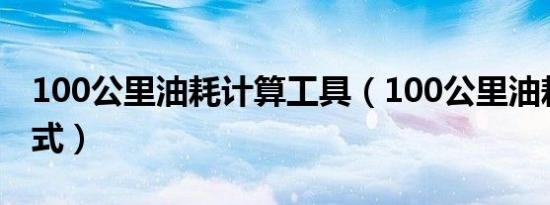 100公里油耗计算工具（100公里油耗计算公式）