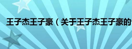 王子杰王子豪（关于王子杰王子豪的介绍）
