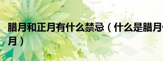 腊月和正月有什么禁忌（什么是腊月什么是正月）