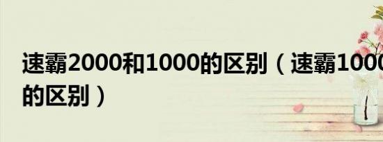 速霸2000和1000的区别（速霸1000和2000的区别）