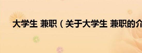 大学生 兼职（关于大学生 兼职的介绍）