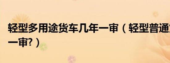 轻型多用途货车几年一审（轻型普通货车几年一审?）
