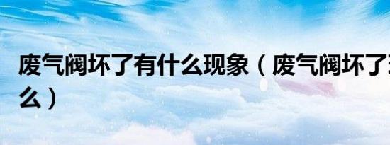 废气阀坏了有什么现象（废气阀坏了现象是什么）