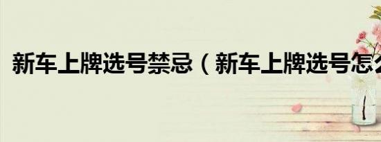 新车上牌选号禁忌（新车上牌选号怎么选?）